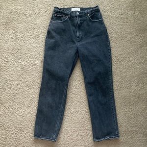 Abercrombie & Fitch The Ankle Straight Ultra High Rise Curve Love Black Jeans